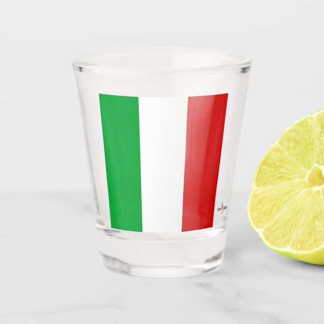 Italienische FlaggeShot-Glas Schnapsglas (Vorderseite)