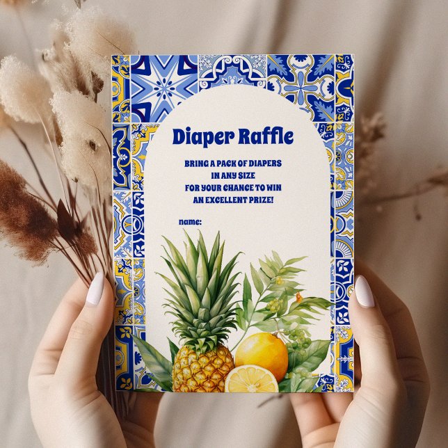 Italienische Fliesen Zitrone Baby Duschdiapper Tom Begleitkarte (Von Creator hochgeladen)