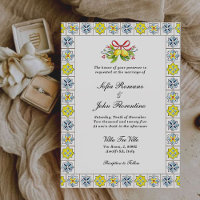 Italienische Fliesengrenze mit Lemons & Bow Weddin