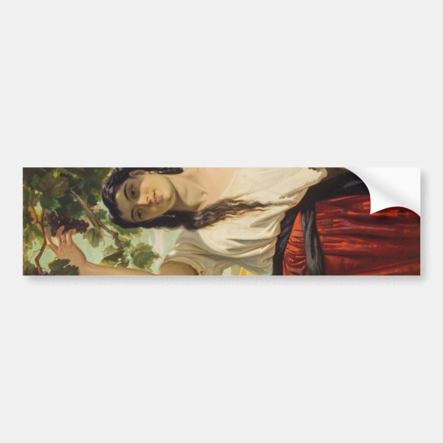 Italienische Frau, die Trauben pflückt (Sommerernt Autoaufkleber (Vorne)