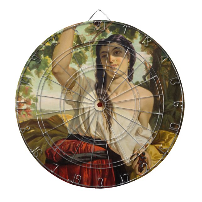 Italienische Frau, die Trauben pflückt (Sommerernt Dartscheibe (vorne)