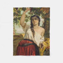 Italienische Frau, die Trauben pflückt (Sommerernt Fleecedecke