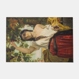 Italienische Frau, die Trauben pflückt (Sommerernt Fußmatte