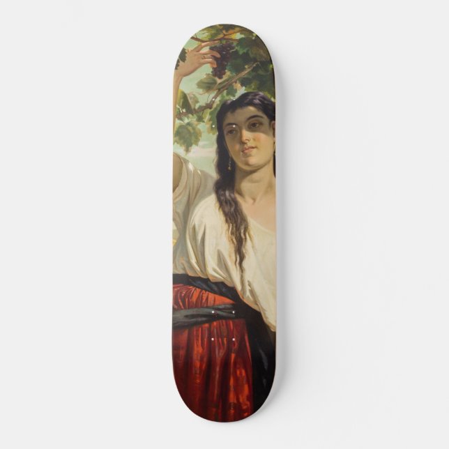 Italienische Frau, die Trauben pflückt (Sommerernt Skateboard (Vorderseite)