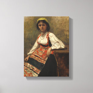 Italienische Frau (La Morieri) von Corot Leinwanddruck