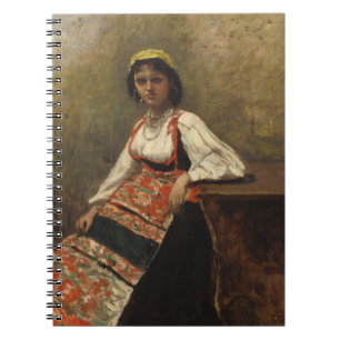 Italienische Frau (La Morieri) von Corot Notizblock