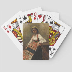 Italienische Frau (La Morieri) von Corot Spielkarten