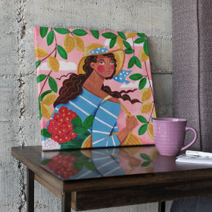 Italienische Frau Sommerstrand Urlaub Leinwanddruck