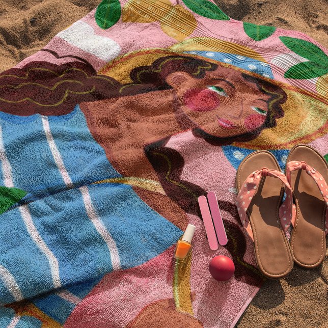 Italienische Frau Sommerstrand Urlaub Strandtuch (Von Creator hochgeladen)