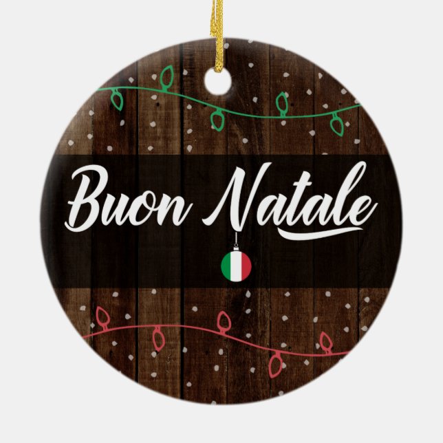 Italienische frohe Weihnachten, Buon Natale Keramik Ornament (Hinten)