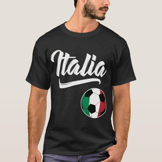Italienische Fußball-Italienische Flagge Italienis T-Shirt (Vorderseite)