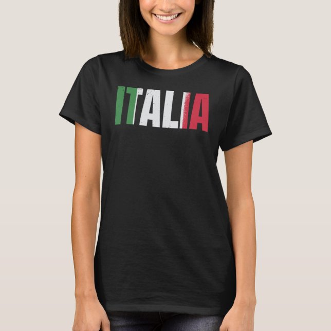 Italienische Fußballfans: Italienische Flagge T-Shirt (Vorderseite)