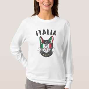 Italienische Fußballflagge Cat Mascot T-Shirt