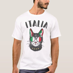 Italienische Fußballflagge Cat Mascot T-Shirt