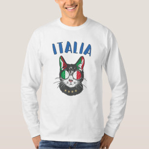 Italienische Fußballflagge Cat Mascot T-Shirt