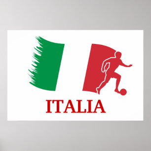 Italienische Fußballflagge Poster