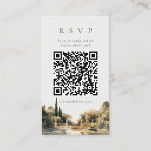Italienische Garten-Terrassen-Hochzeit QR-Code RSV Begleitkarte