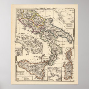 Italienische Gebiete III, Sizilien Poster