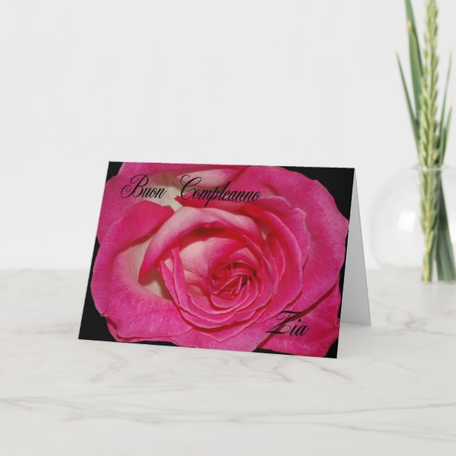 Italienische Geburtstags-Karte für Tante Karte (Vorderseite)