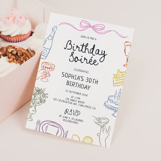 Italienische Geburtstagspartei Soirée Einladung