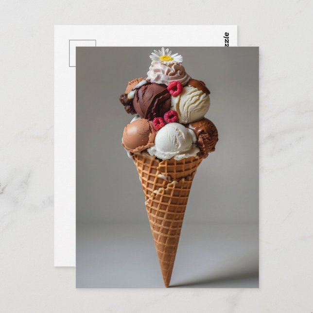 Italienische Gelatine, Postkreuz Postkarte (Vorne/Hinten)