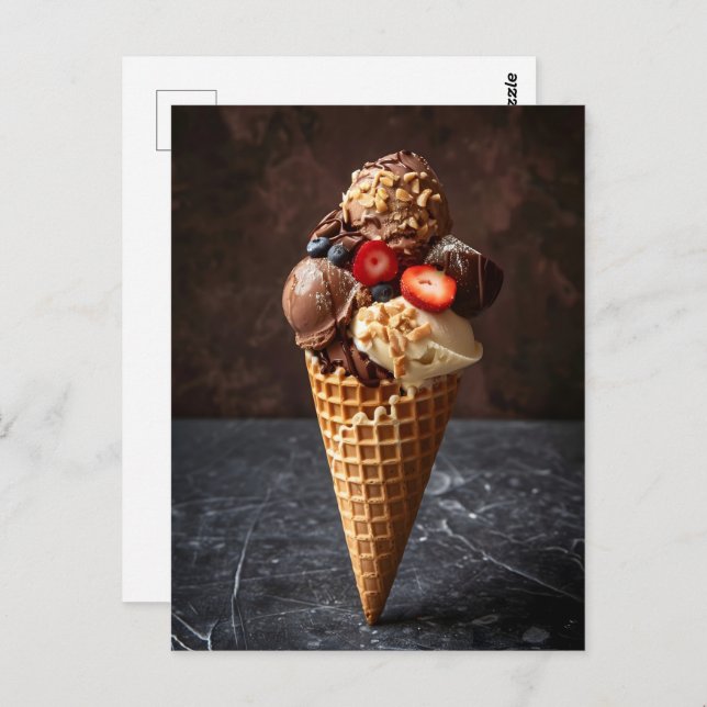 Italienische Gelatine, Postkreuz Postkarte (Vorne/Hinten)