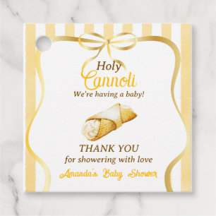 Italienische gelbe Schleife Cannoli Baby Shower De Geschenkanhänger