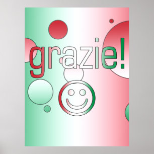 Italienische Geschenke : Danke / Grazie Face Poster
