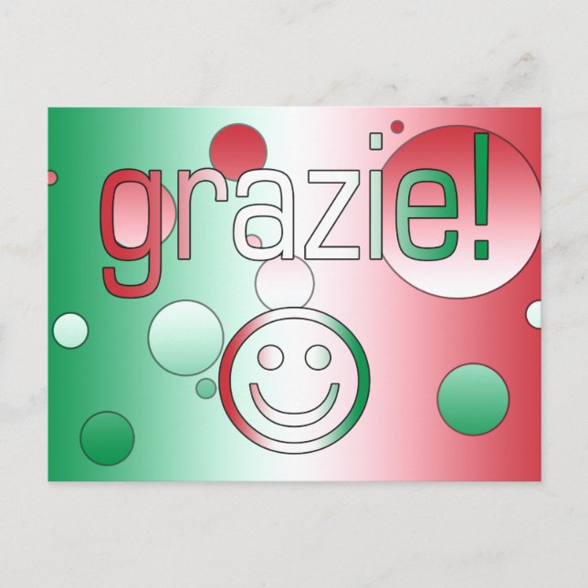 Italienische Geschenke : Danke / Grazie Face Postkarte (Vorderseite)