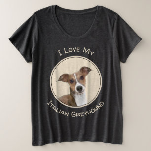 Italienische Grauhound Malerei - Niedliche Origina Große Größe T-Shirt