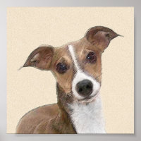 Italienische Grauhound Malerei - Niedliche Origina