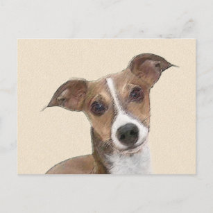 Italienische Grauhound Malerei - Niedliche Origina Postkarte