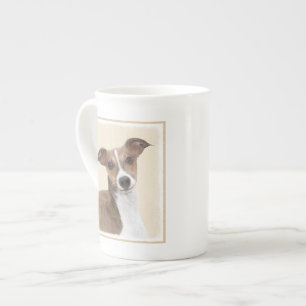 Italienische Grauhound Malerei - Niedliche Origina Prozellantasse