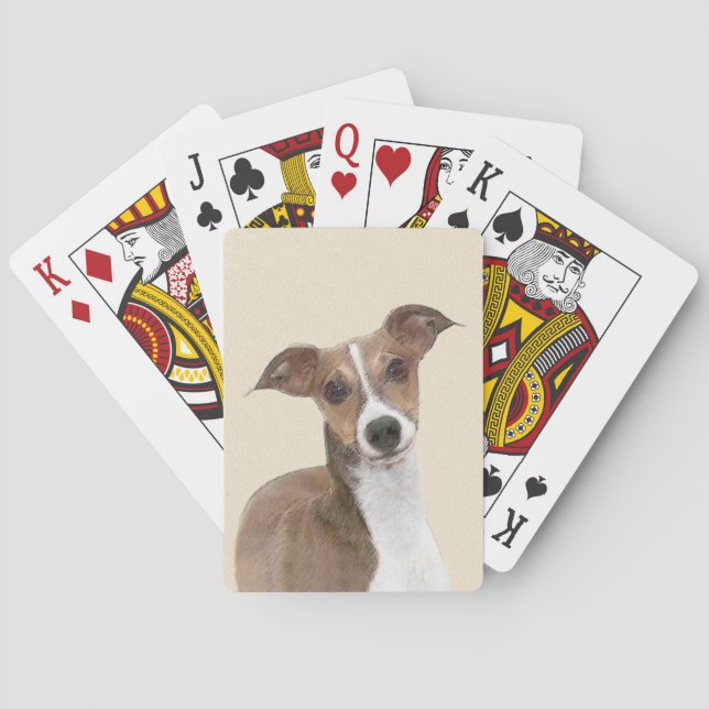 Italienische Grauhound-Malerei - Niedliche Origina Spielkarten (Rückseite)