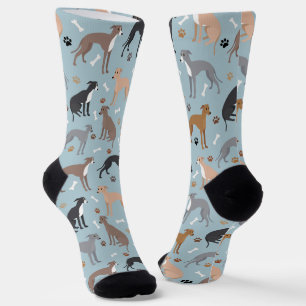 Italienische Grauhund-Hundsknochen und -paws Socken
