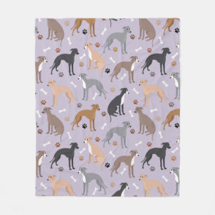 Italienische Grauhunde und Hunde Knochen und Paare Fleecedecke