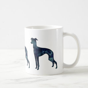 Italienische Greyhound Dog Black Watercolor Silhou Kaffeetasse