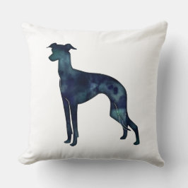 Italienische Greyhound Dog Black Watercolor Silhou Kissen