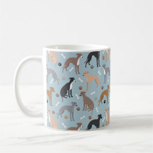 Italienische Greyhound Dog Bones and Paws Tasse