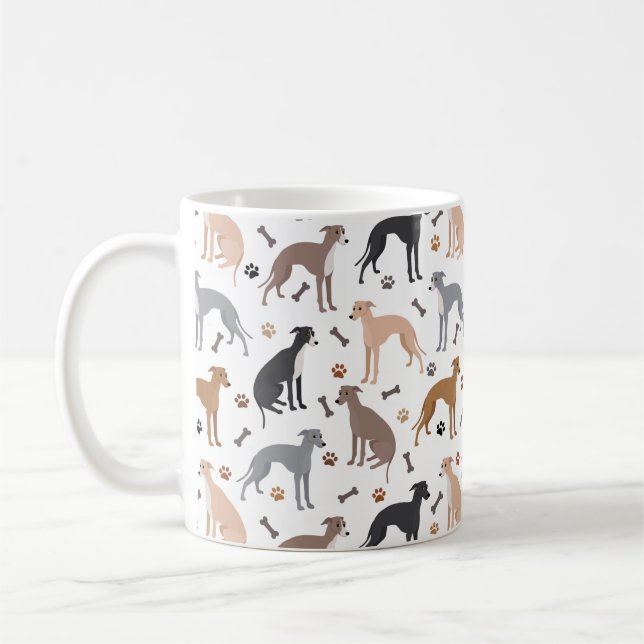 Italienische Greyhound Dog Bones and Paws Tasse (Links)