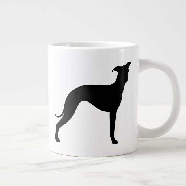 Italienische Greyhound Dog Silhouetten Iggies Jumbo-Tasse (Rechts)