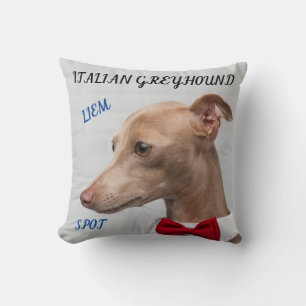 ITALIENISCHE GREYHOUND DURCH PILLOW MIT NAMEN/NACH KISSEN