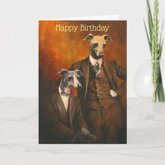 Italienische Greyhound Gentlemen Greetings Card Karte (Vorderseite)