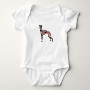 Italienische Greyhound Geo Pattern Silhouette - Ka Baby Strampler