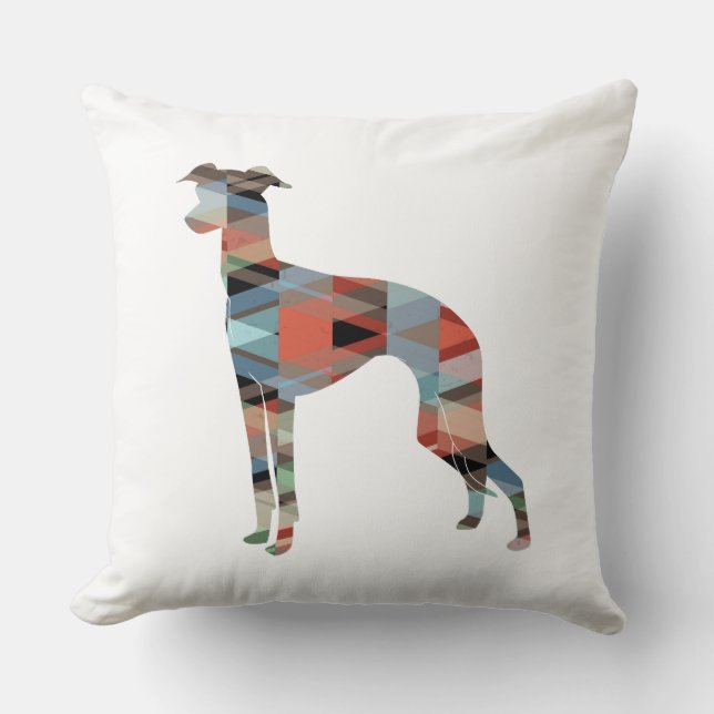 Italienische Greyhound Geo Pattern Silhouette - Ka Kissen (Vorderseite)