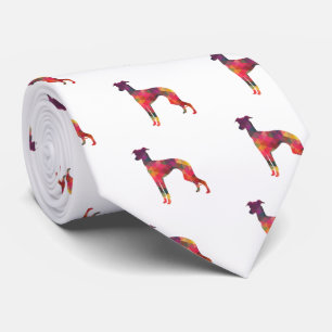Italienische Greyhound Geo Pattern Silhouette - Mu Krawatte