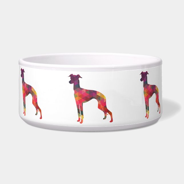 Italienische Greyhound Geo Pattern Silhouette - Mu Napf (Vorderseite)