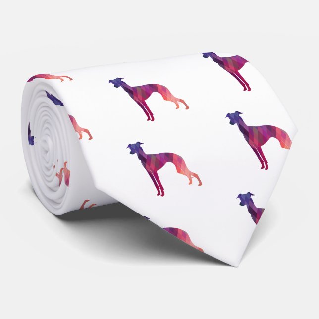 Italienische Greyhound Geo Pattern Silhouette - Ro Krawatte (Gerollt)