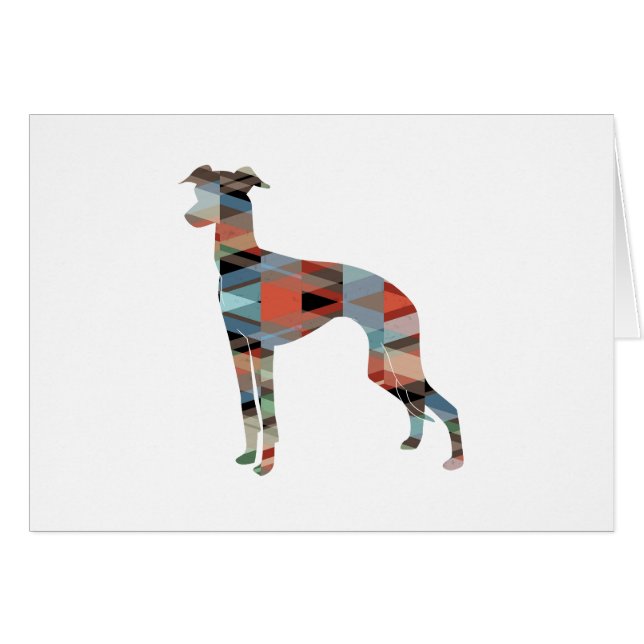 Italienische Greyhound GeoPattern Silhouette Karie (Vorderseite (Horizontal))