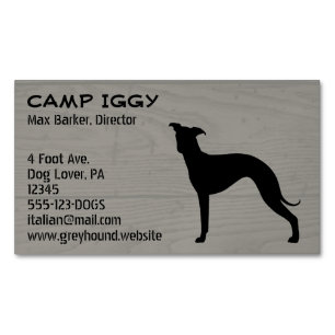 Italienische Greyhound Hund Silhouette Imitate Woo Magnetische Visitenkarte